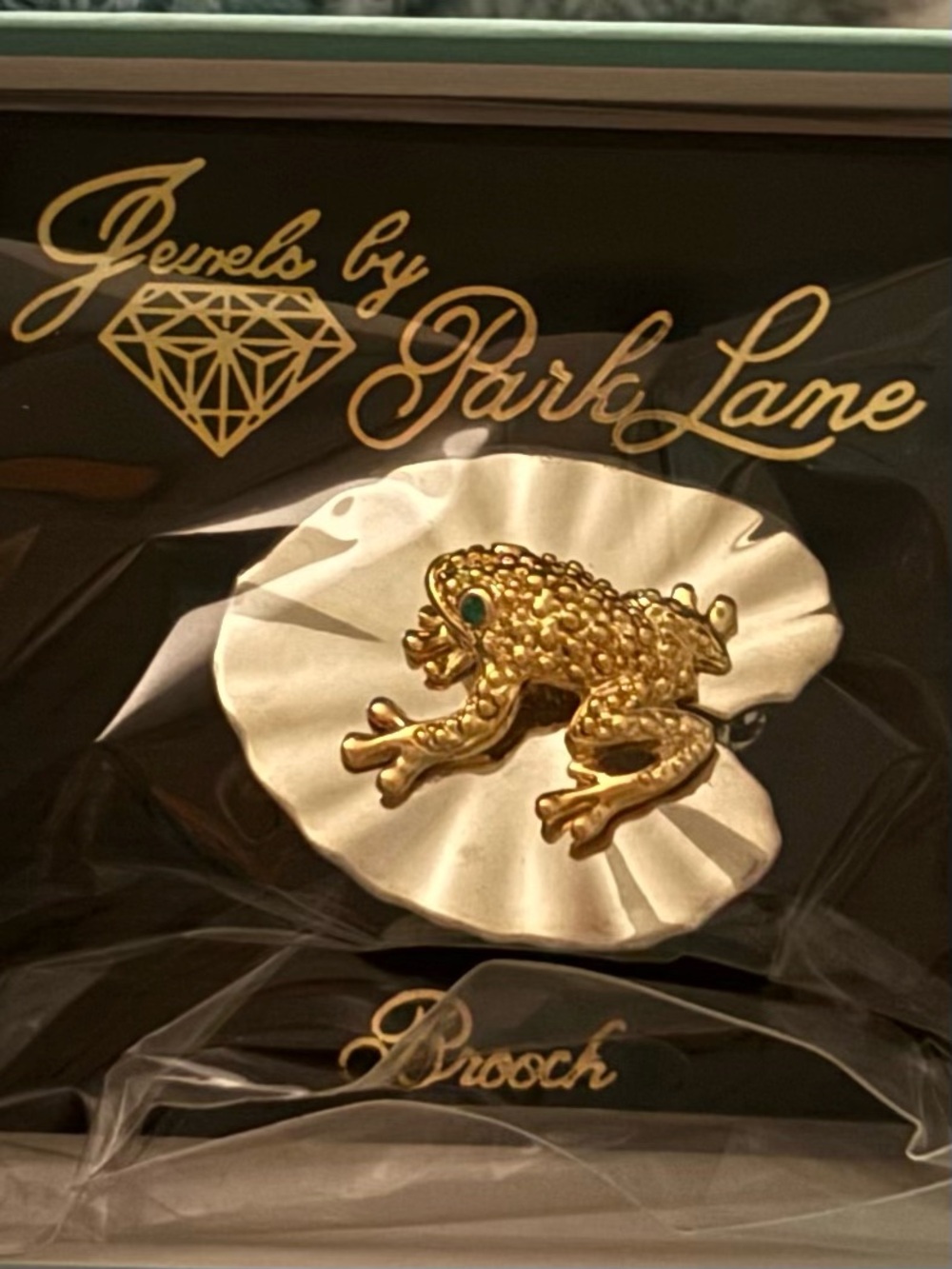 Park Lane Gold Frog Brooch pin vintage vault piece